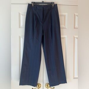 NWT J. Crew Navy Pinstripe Wide-Leg Trousers